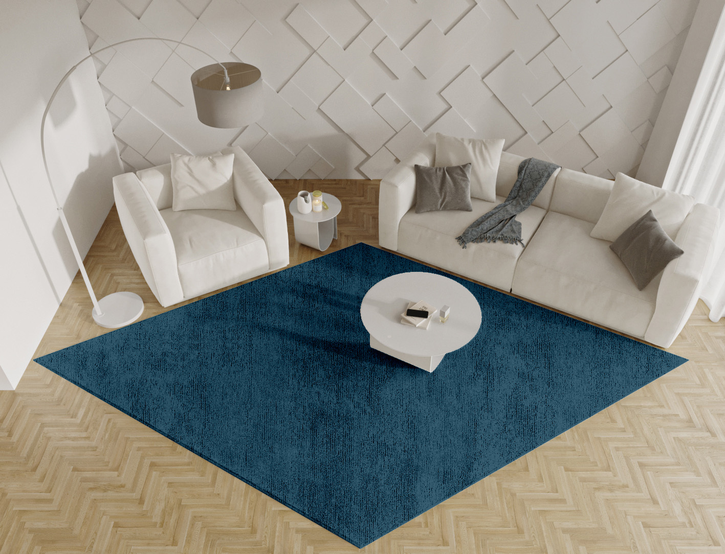 RA-BI02 Solid Colors Diamond Hand Tufted Bamboo Silk Custom Rug by Rug Artisan