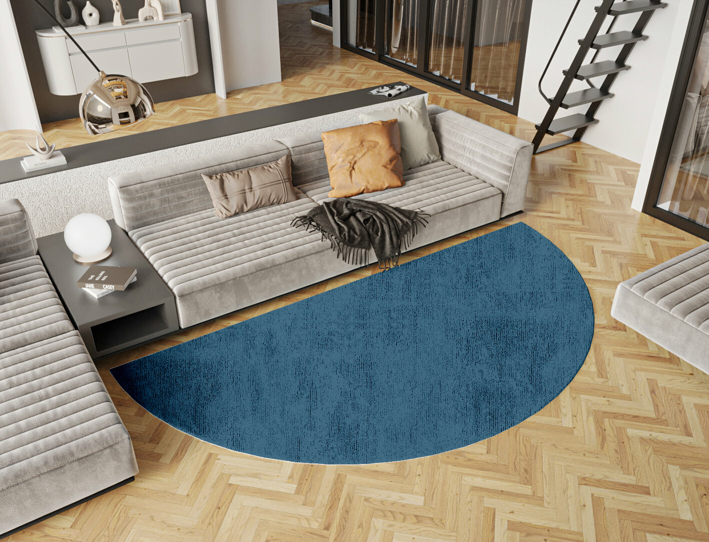 RA-BI04 Solid Colors Halfmoon Hand Tufted Bamboo Silk Custom Rug by Rug Artisan