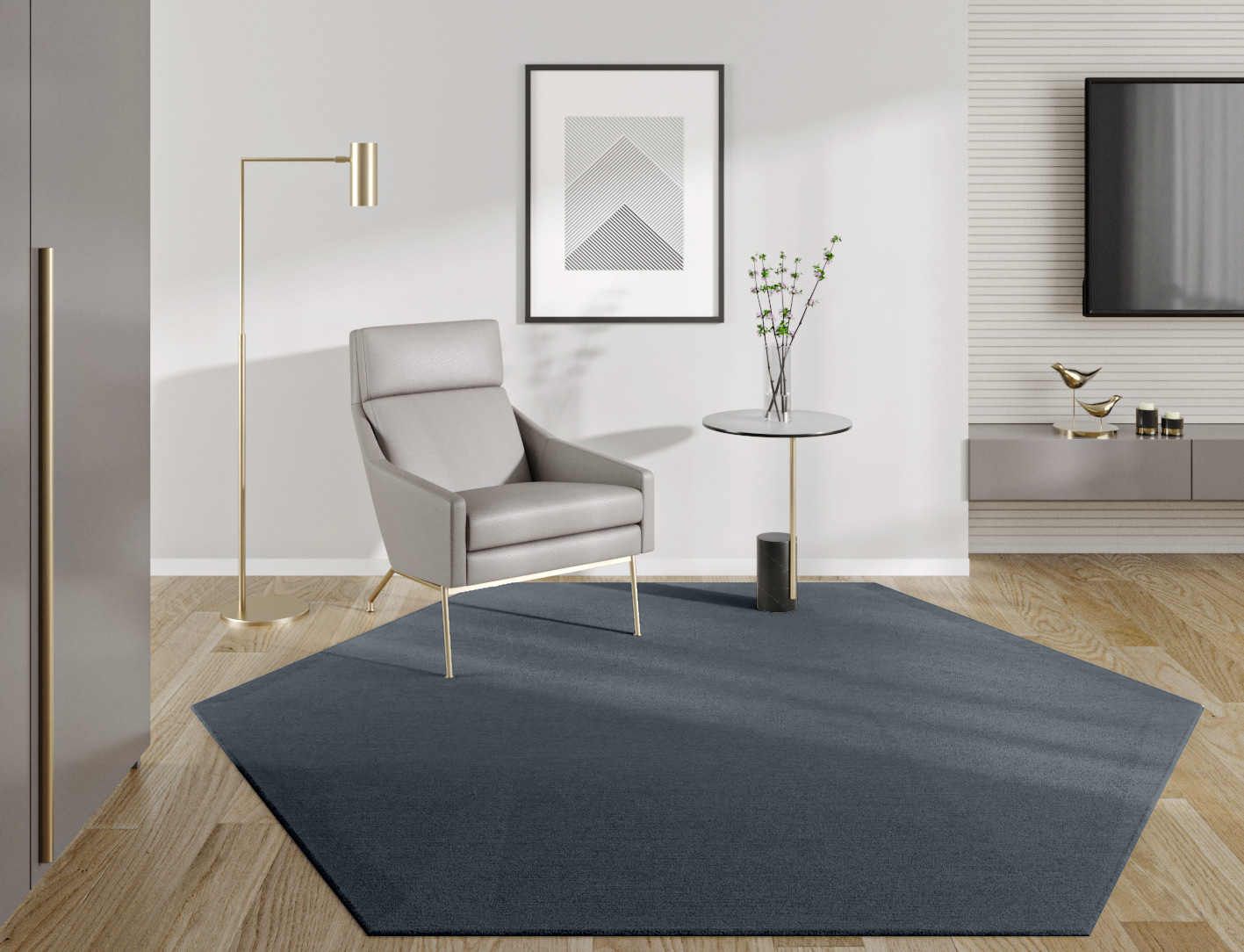 RA-BN06 Solid Colors Hexagon Hand Knotted Tibetan Wool Custom Rug by Rug Artisan
