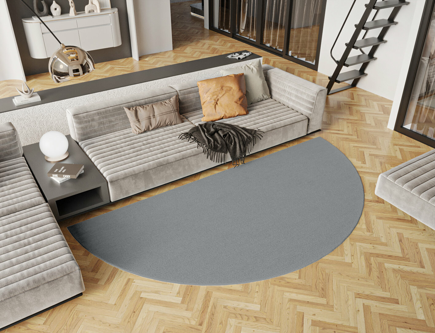 RA-BN08 Solid Colors Halfmoon Hand Knotted Tibetan Wool Custom Rug by Rug Artisan