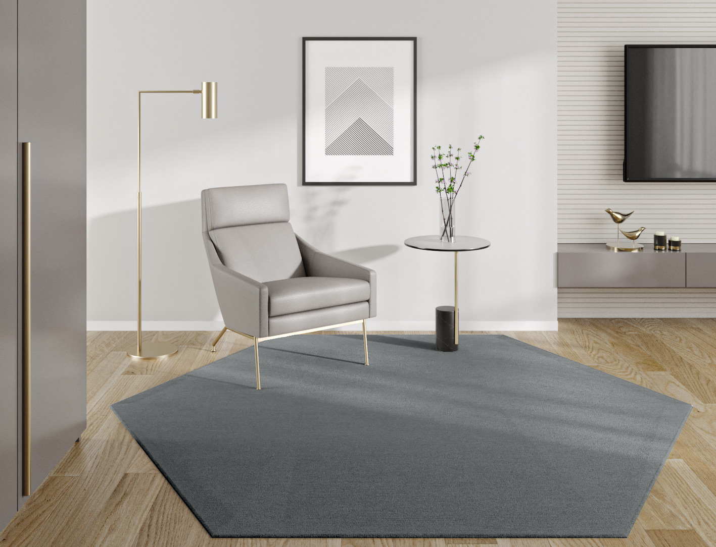 RA-BN08 Solid Colors Hexagon Hand Knotted Tibetan Wool Custom Rug by Rug Artisan