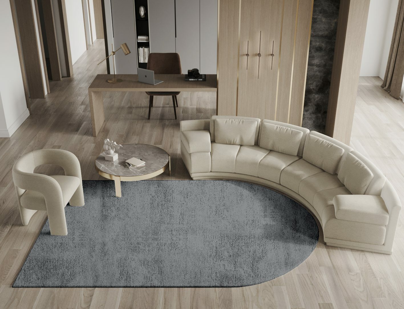 RA-BN08 Solid Colors Arch Hand Tufted Bamboo Silk Custom Rug by Rug Artisan