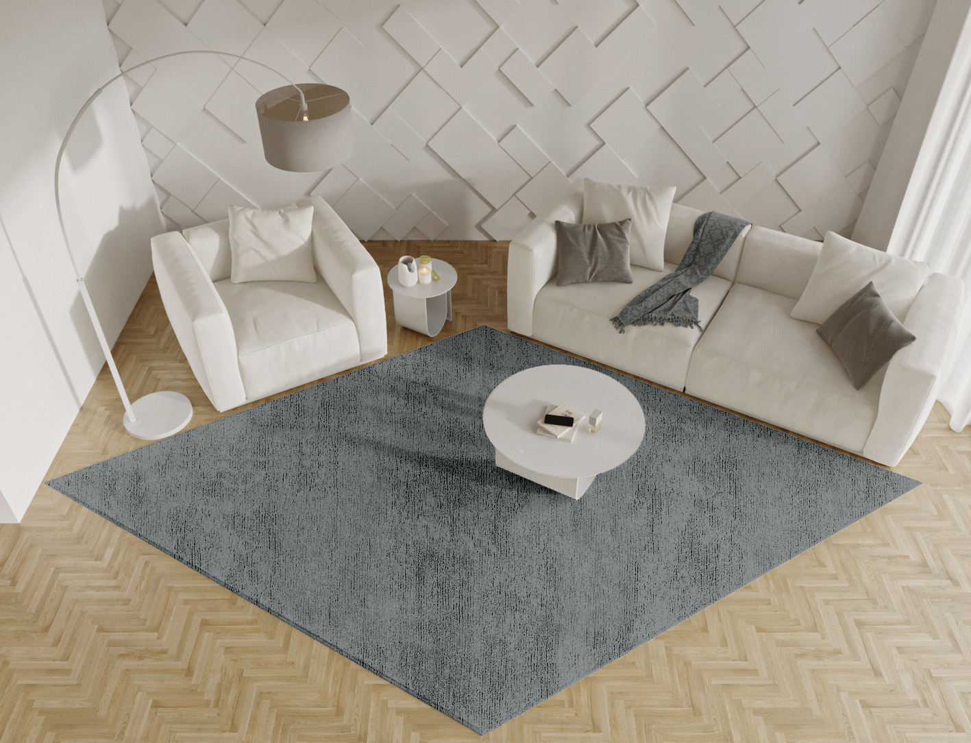 RA-BN08 Solid Colors Diamond Hand Tufted Bamboo Silk Custom Rug by Rug Artisan