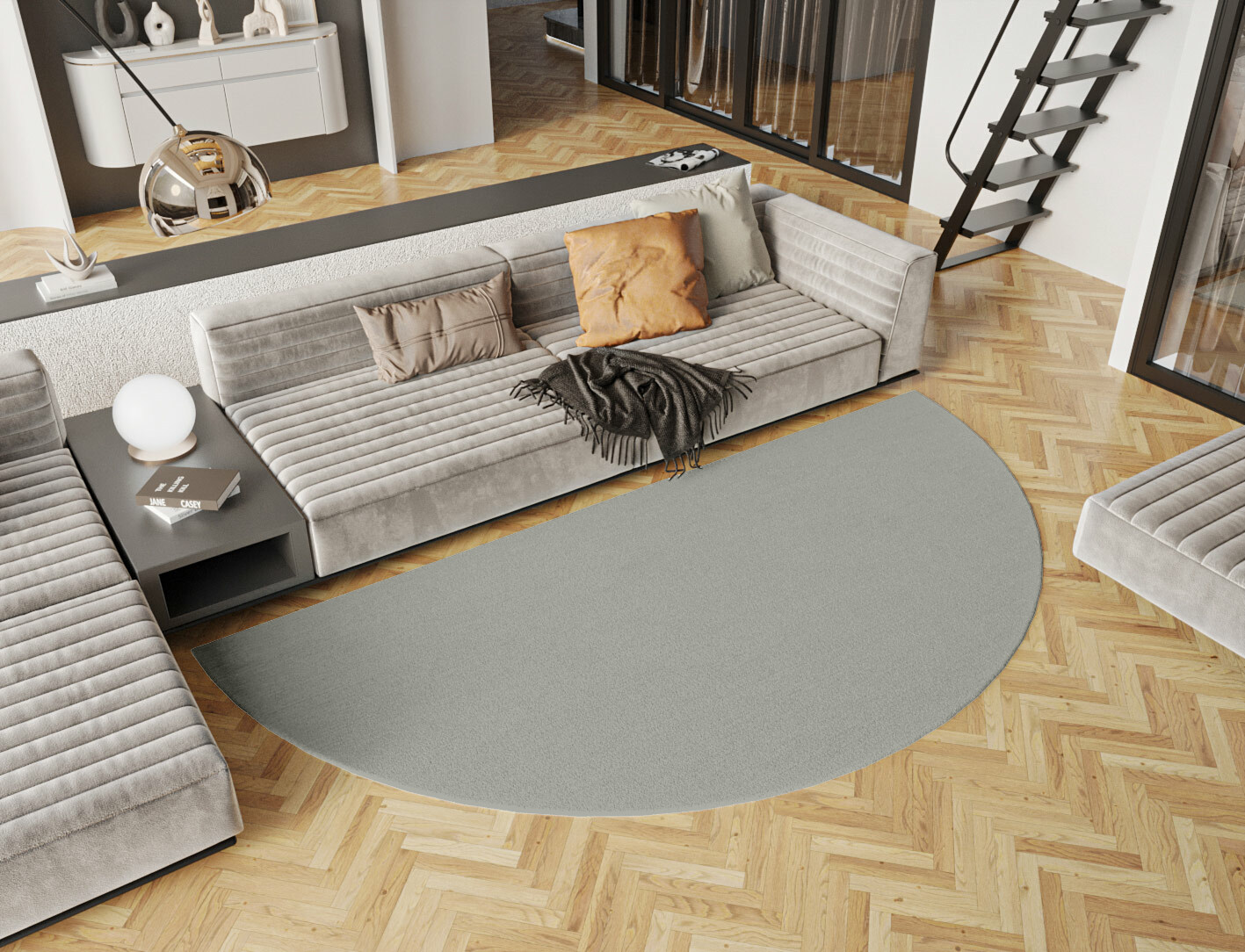 RA-BN10 Solid Colors Halfmoon Hand Knotted Tibetan Wool Custom Rug by Rug Artisan