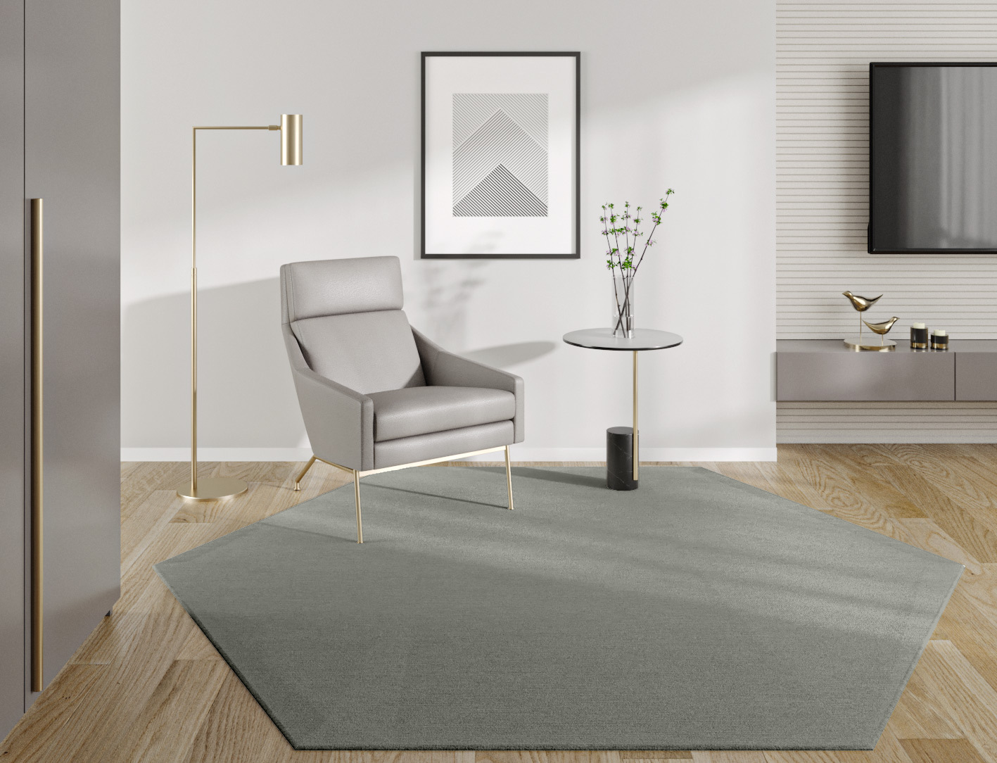 RA-BN10 Solid Colors Hexagon Hand Knotted Tibetan Wool Custom Rug by Rug Artisan