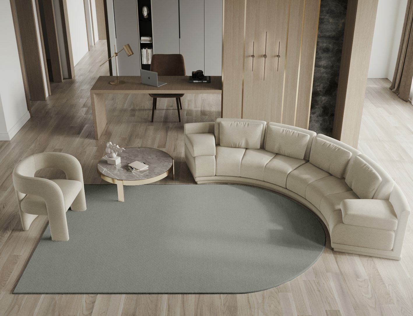 RA-BN10 Solid Colors Arch Hand Tufted Pure Wool Custom Rug by Rug Artisan