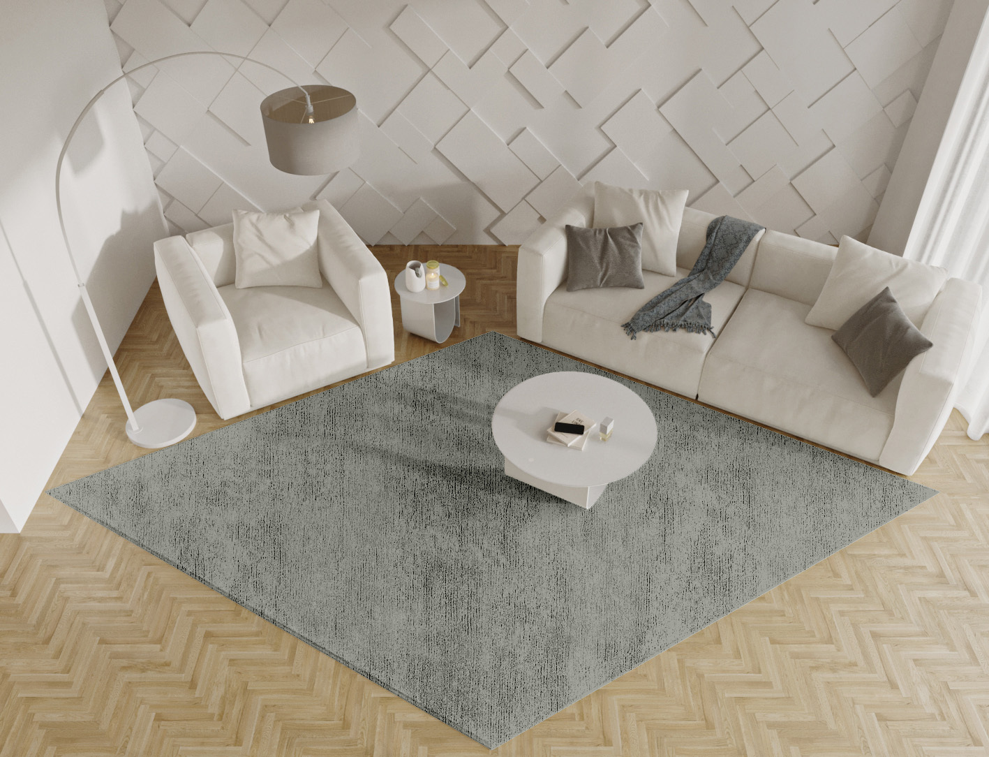 RA-BN10 Solid Colors Diamond Hand Tufted Bamboo Silk Custom Rug by Rug Artisan