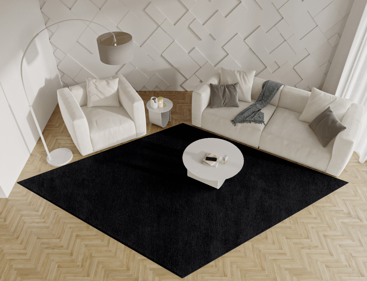 RA-BT01 Solid Colors Diamond Hand Tufted Bamboo Silk Custom Rug by Rug Artisan