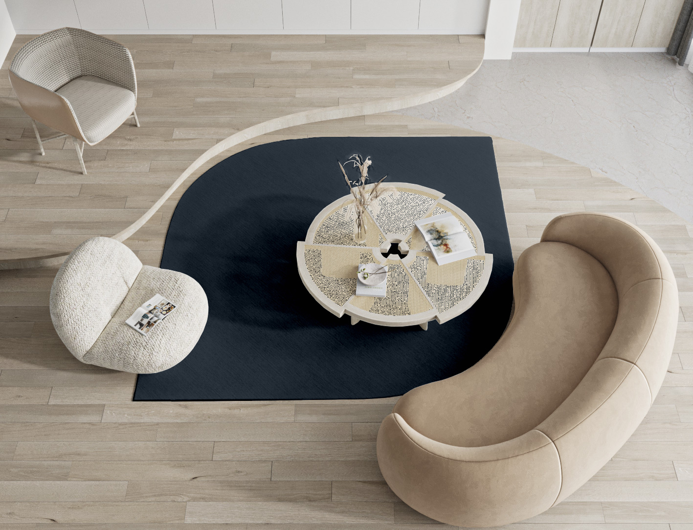 RA-BT08 Solid Colors Ogee Hand Tufted Pure Wool Custom Rug by Rug Artisan