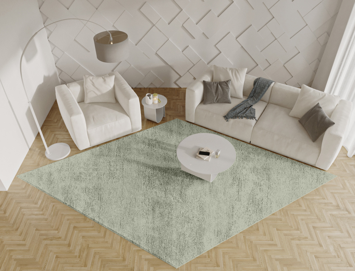 RA-CA11 Solid Colors Diamond Hand Knotted Bamboo Silk Custom Rug by Rug Artisan