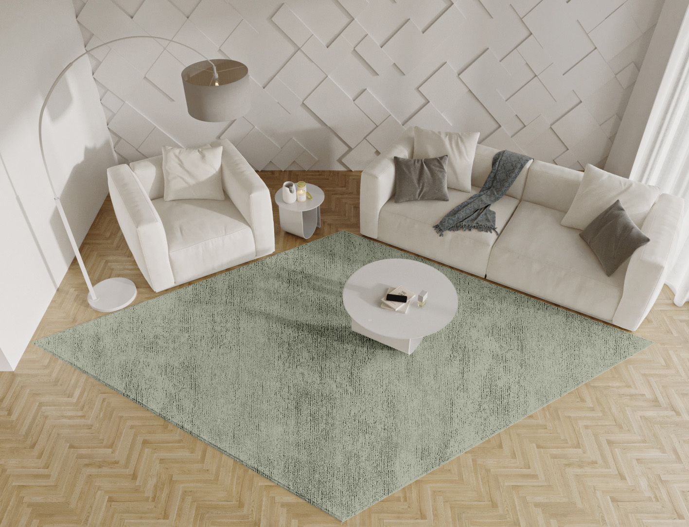 RA-CA11 Solid Colors Diamond Hand Tufted Bamboo Silk Custom Rug by Rug Artisan
