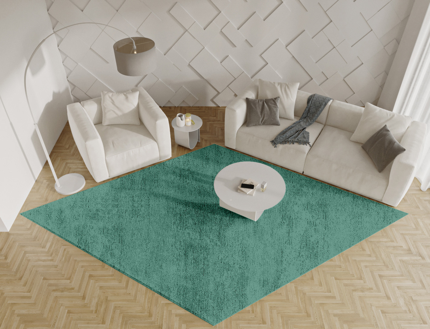 RA-CH06 Solid Colors Diamond Hand Knotted Bamboo Silk Custom Rug by Rug Artisan