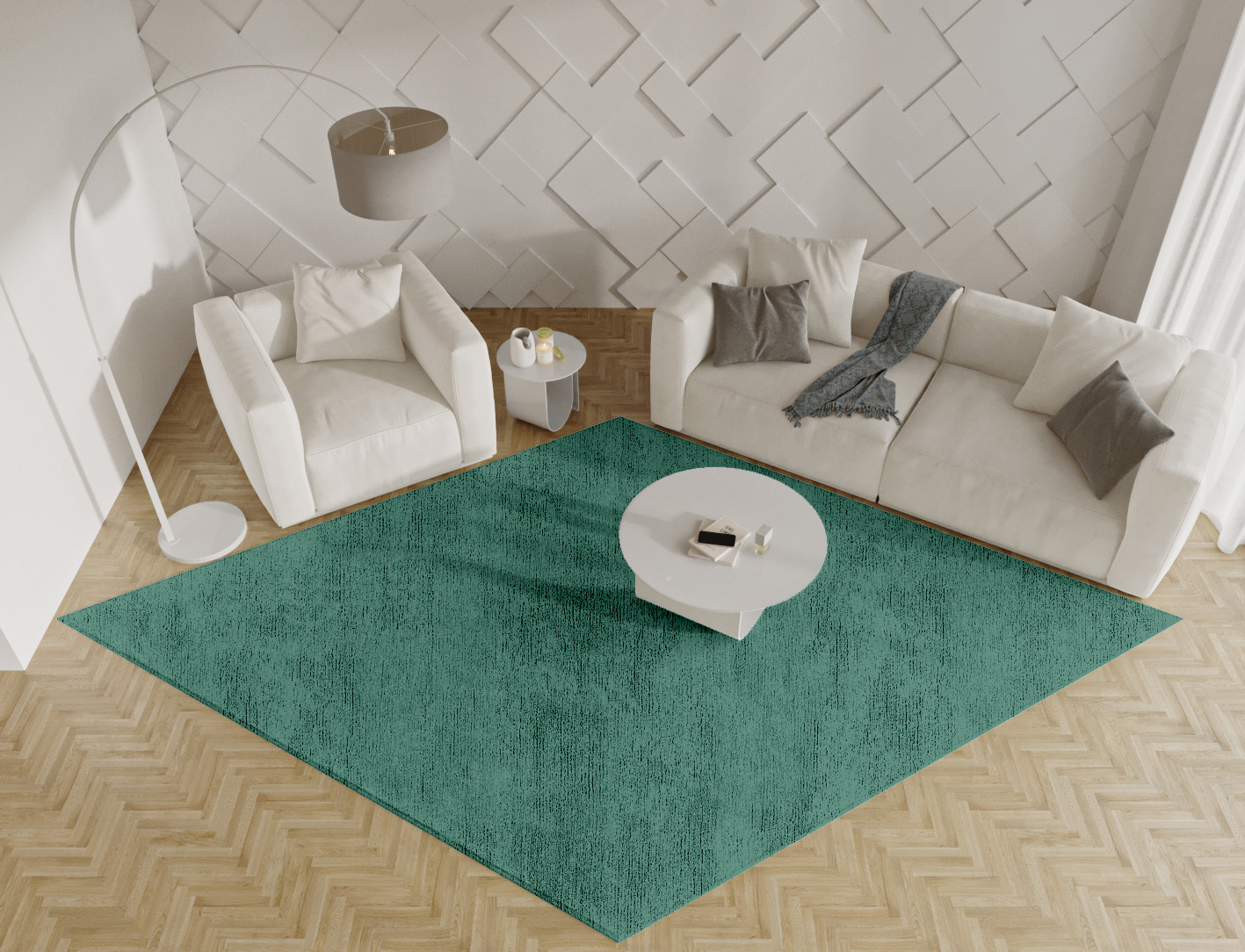 RA-CH06 Solid Colors Diamond Hand Tufted Bamboo Silk Custom Rug by Rug Artisan