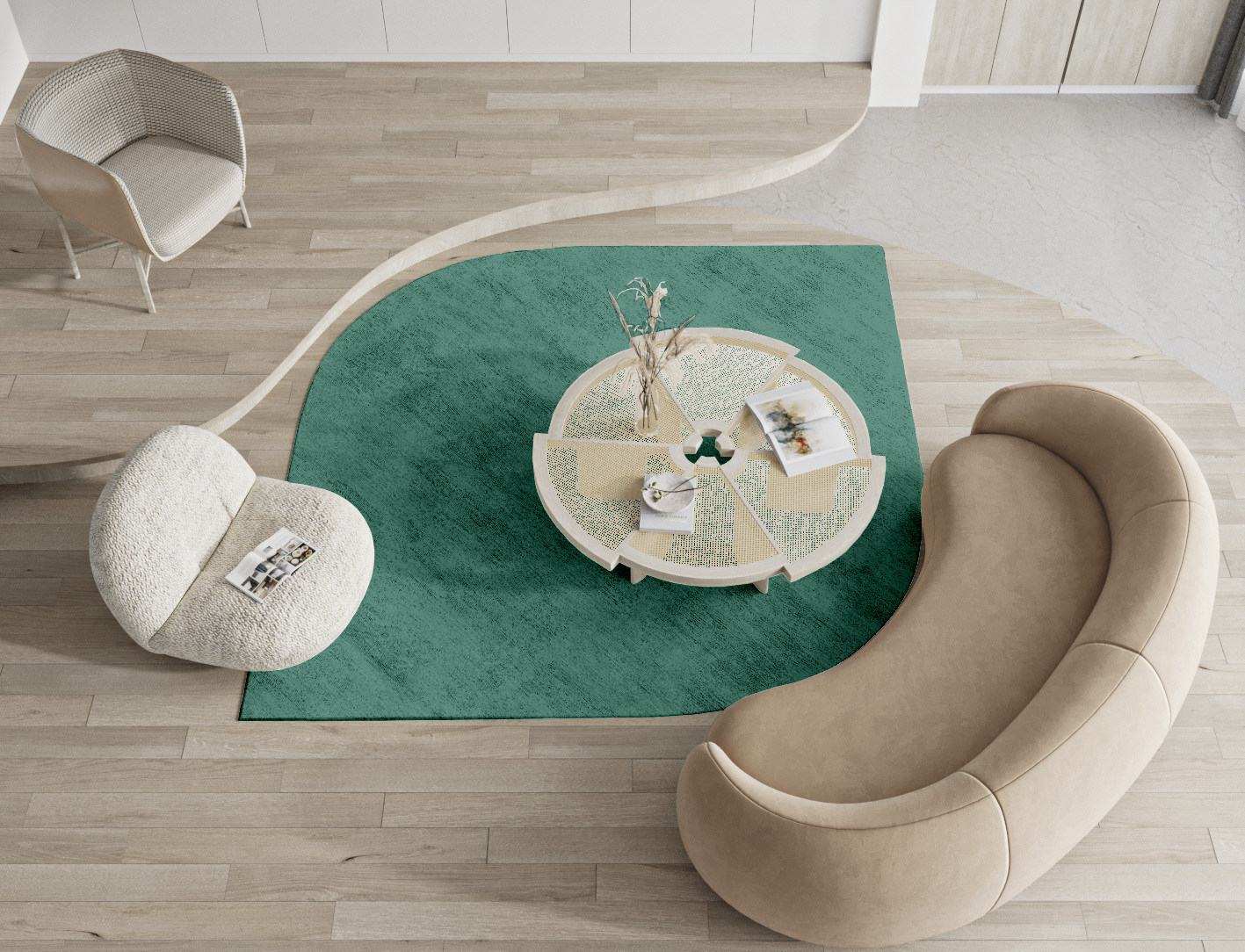 RA-CH06 Solid Colors Ogee Hand Tufted Bamboo Silk Custom Rug by Rug Artisan
