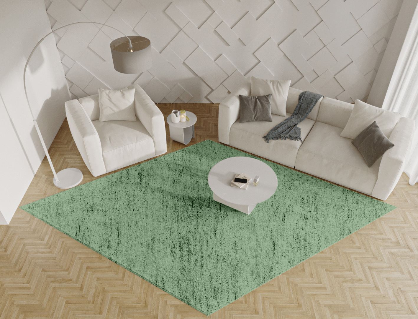 RA-CH10 Solid Colors Diamond Hand Tufted Bamboo Silk Custom Rug by Rug Artisan