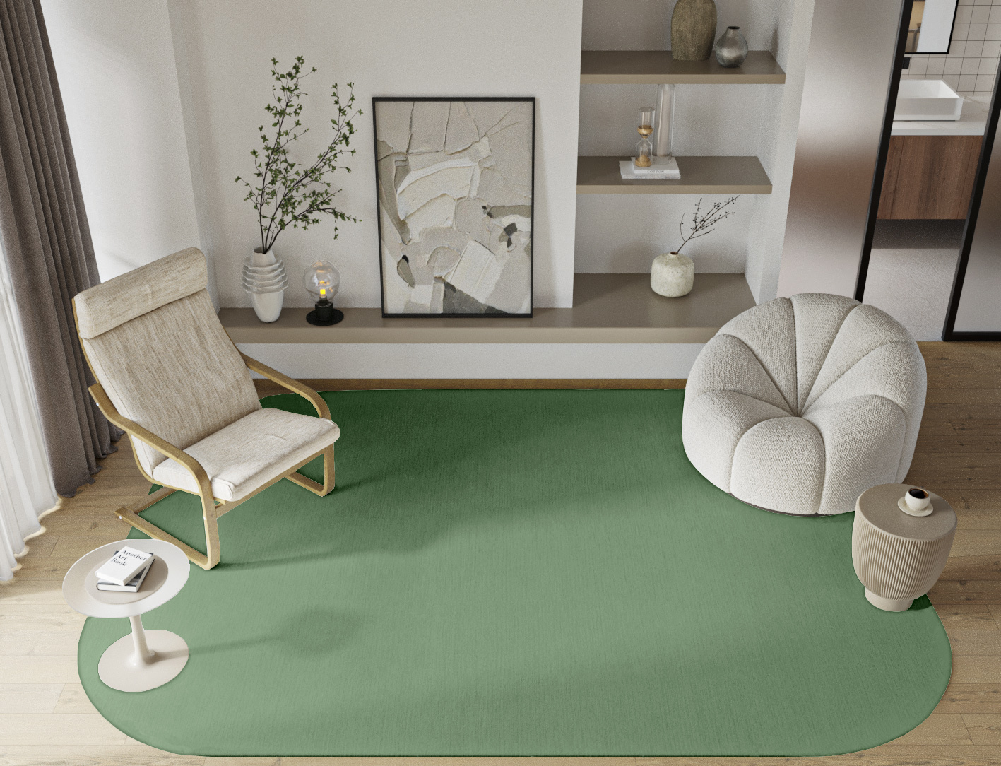 RA-CH10 Solid Colors Oblong Hand Tufted Pure Wool Custom Rug by Rug Artisan