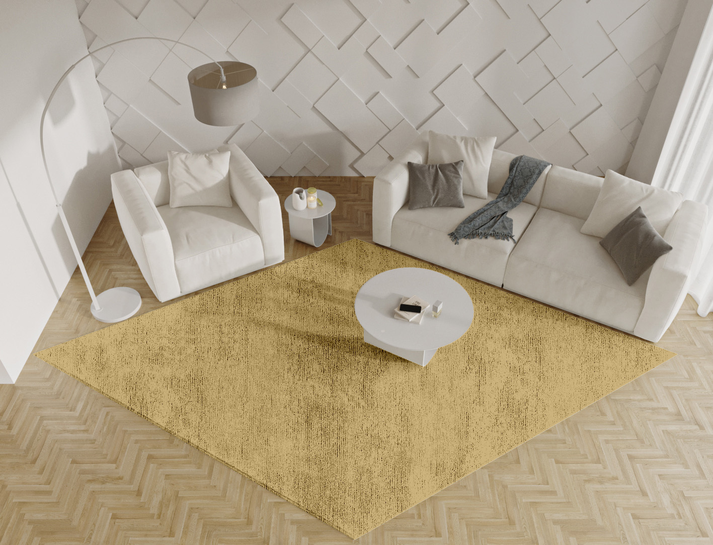 RA-DF09 Solid Colors Diamond Hand Knotted Bamboo Silk Custom Rug by Rug Artisan
