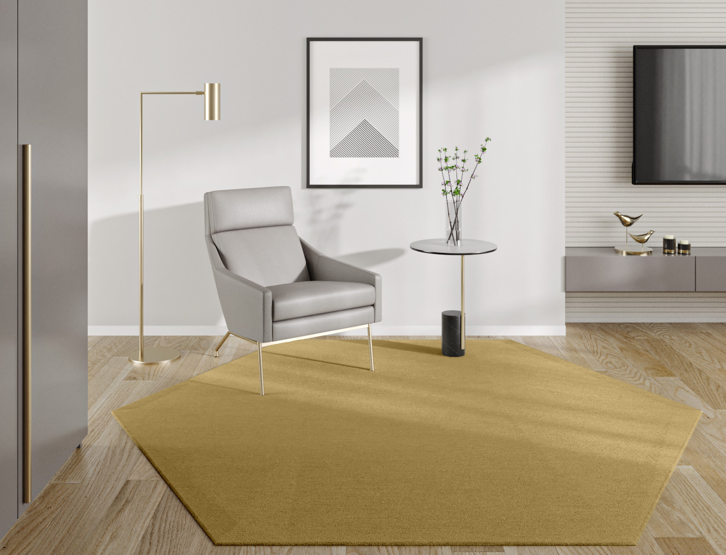 RA-DF09 Solid Colors Hexagon Hand Knotted Tibetan Wool Custom Rug by Rug Artisan