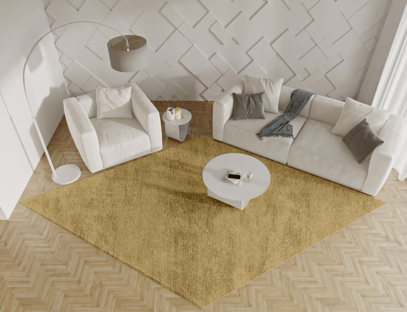 RA-DF09 Solid Colors Diamond Hand Tufted Bamboo Silk Custom Rug by Rug Artisan