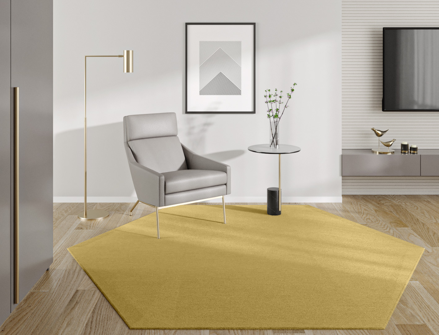 RA-DI11 Solid Colors Hexagon Hand Knotted Tibetan Wool Custom Rug by Rug Artisan