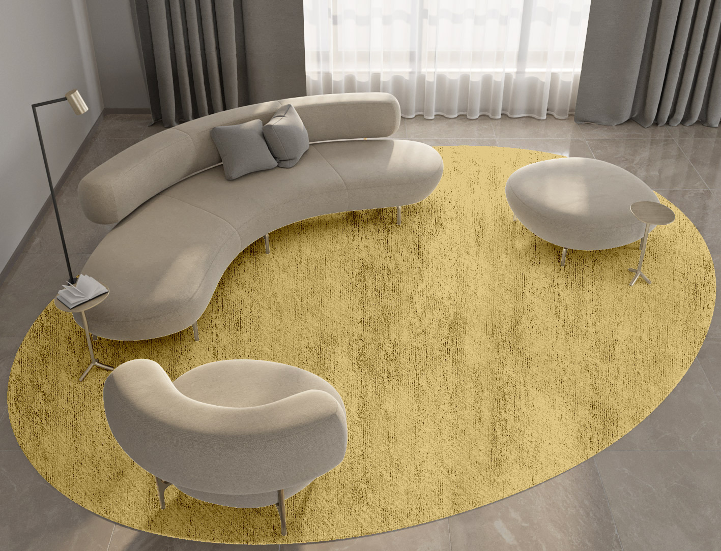 RA-DI11 Solid Colors Oval Hand Knotted Bamboo Silk Custom Rug by Rug Artisan