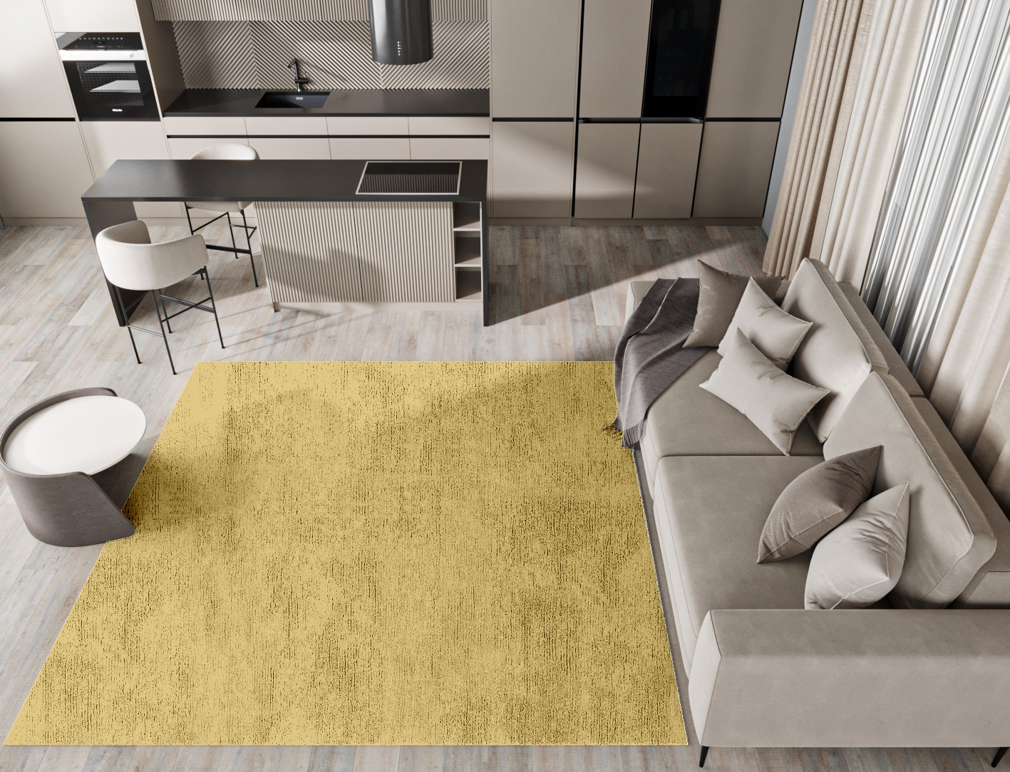 RA-DI11 Solid Colors Square Hand Knotted Bamboo Silk Custom Rug by Rug Artisan