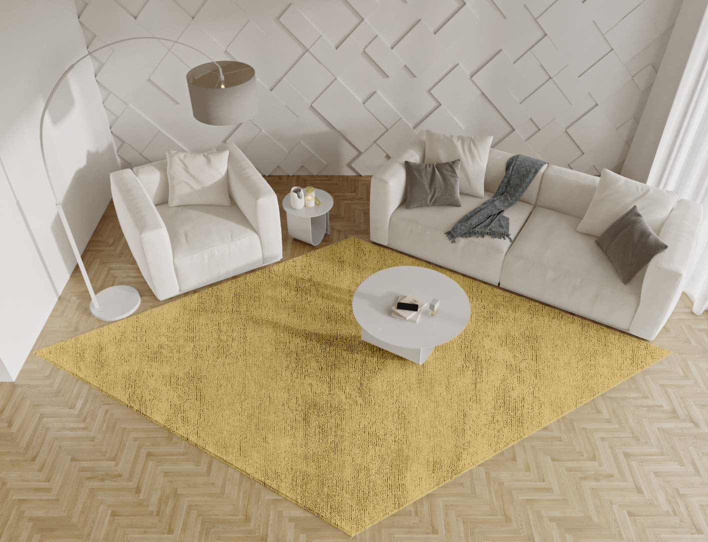 RA-DI11 Solid Colors Diamond Hand Tufted Bamboo Silk Custom Rug by Rug Artisan