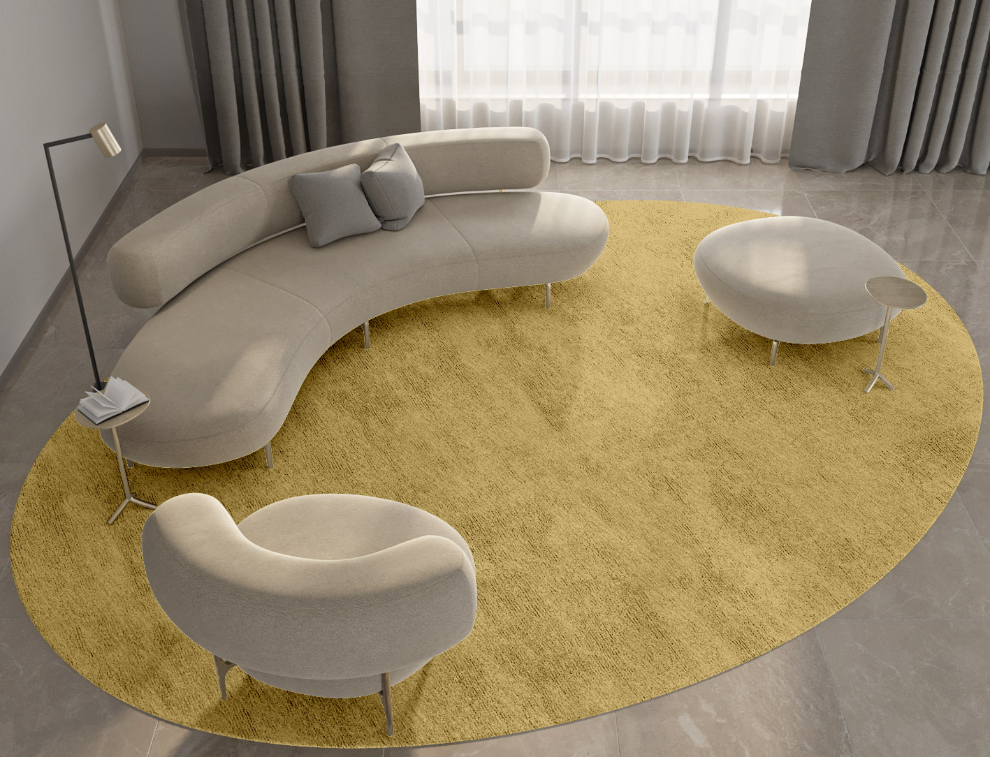 RA-DI11 Solid Colors Oval Hand Tufted Bamboo Silk Custom Rug by Rug Artisan