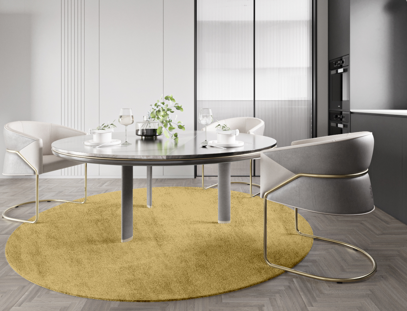 RA-DI11 Solid Colors Round Hand Tufted Bamboo Silk Custom Rug by Rug Artisan