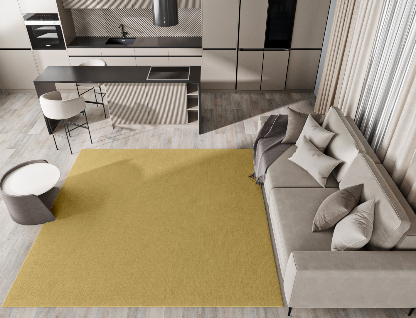 RA-DI11 Solid Colors Square Hand Tufted Pure Wool Custom Rug by Rug Artisan