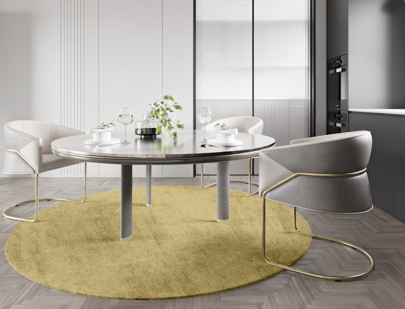 RA-DJ12 Solid Colors Round Hand Tufted Bamboo Silk Custom Rug by Rug Artisan