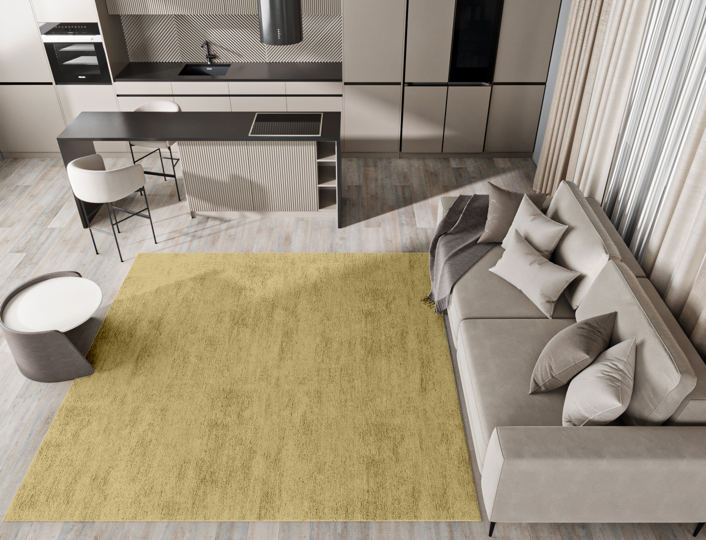 RA-DJ12 Solid Colors Square Hand Tufted Bamboo Silk Custom Rug by Rug Artisan