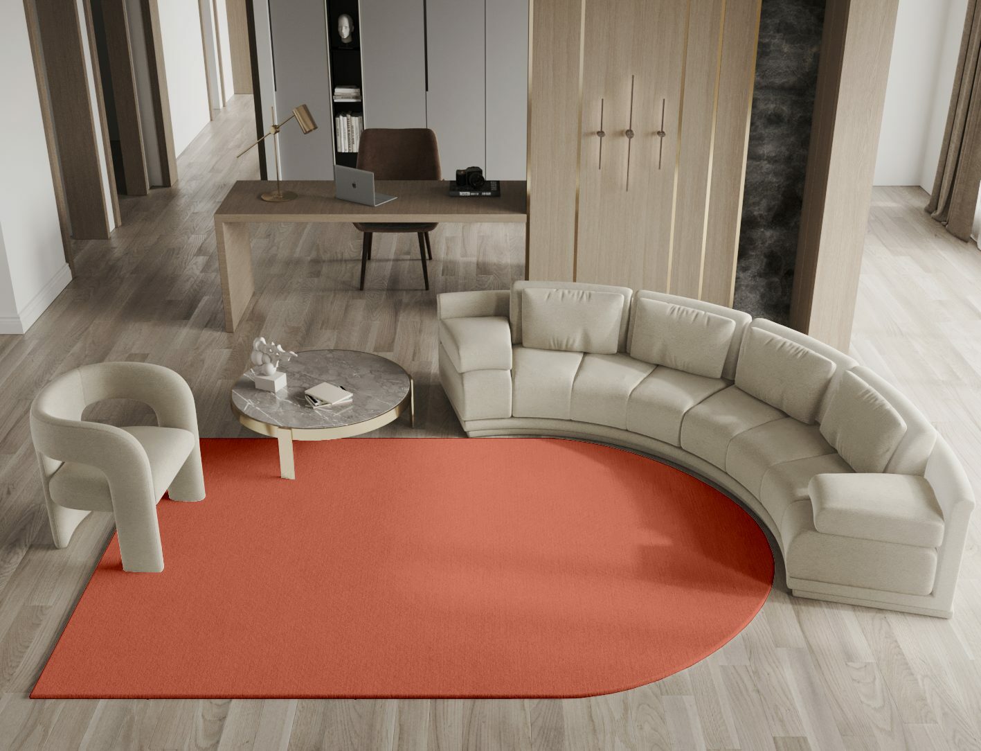 RA-DK06 Solid Colors Arch Hand Tufted Pure Wool Custom Rug by Rug Artisan