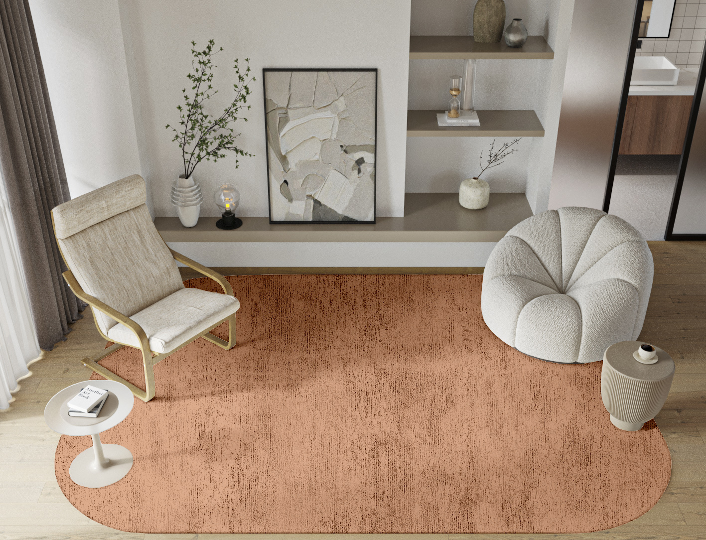 RA-DK09 Solid Colors Oblong Hand Tufted Bamboo Silk Custom Rug by Rug Artisan
