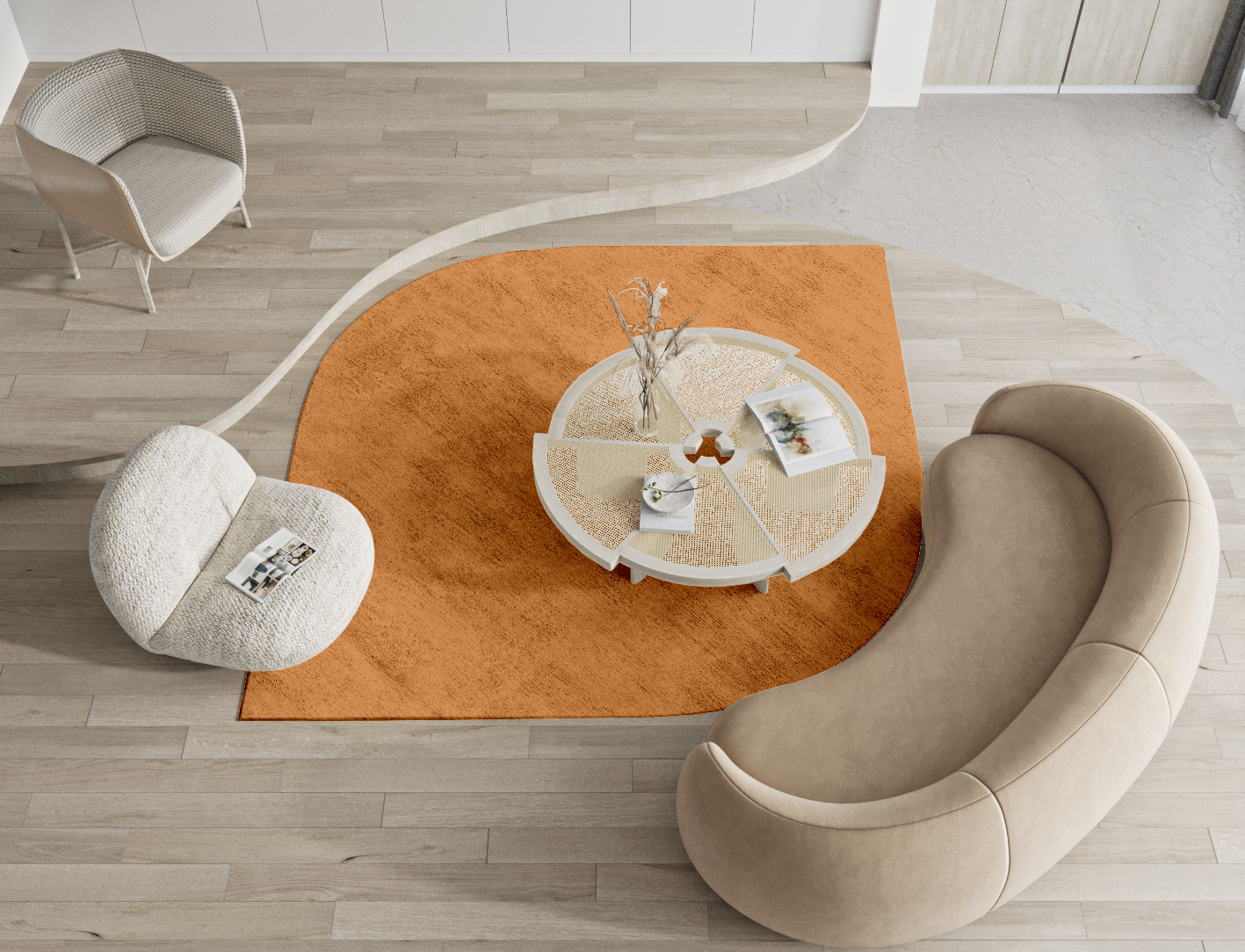 RA-DL07 Solid Colors Ogee Hand Tufted Bamboo Silk Custom Rug by Rug Artisan