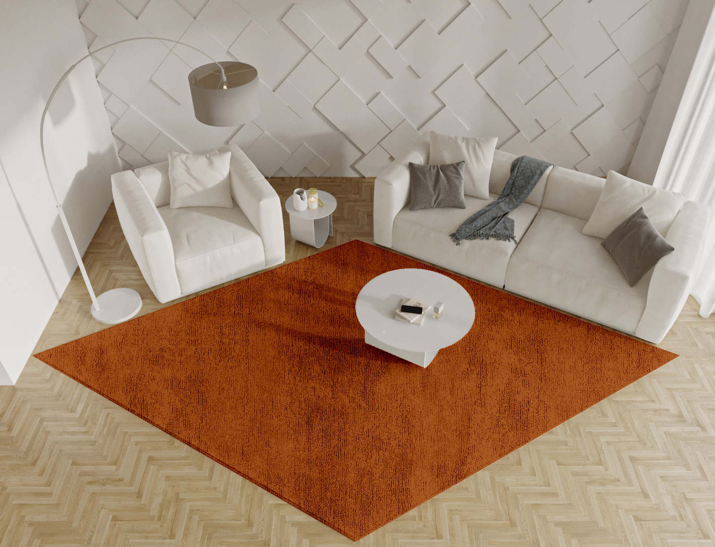 RA-DM02 Solid Colors Diamond Hand Tufted Bamboo Silk Custom Rug by Rug Artisan