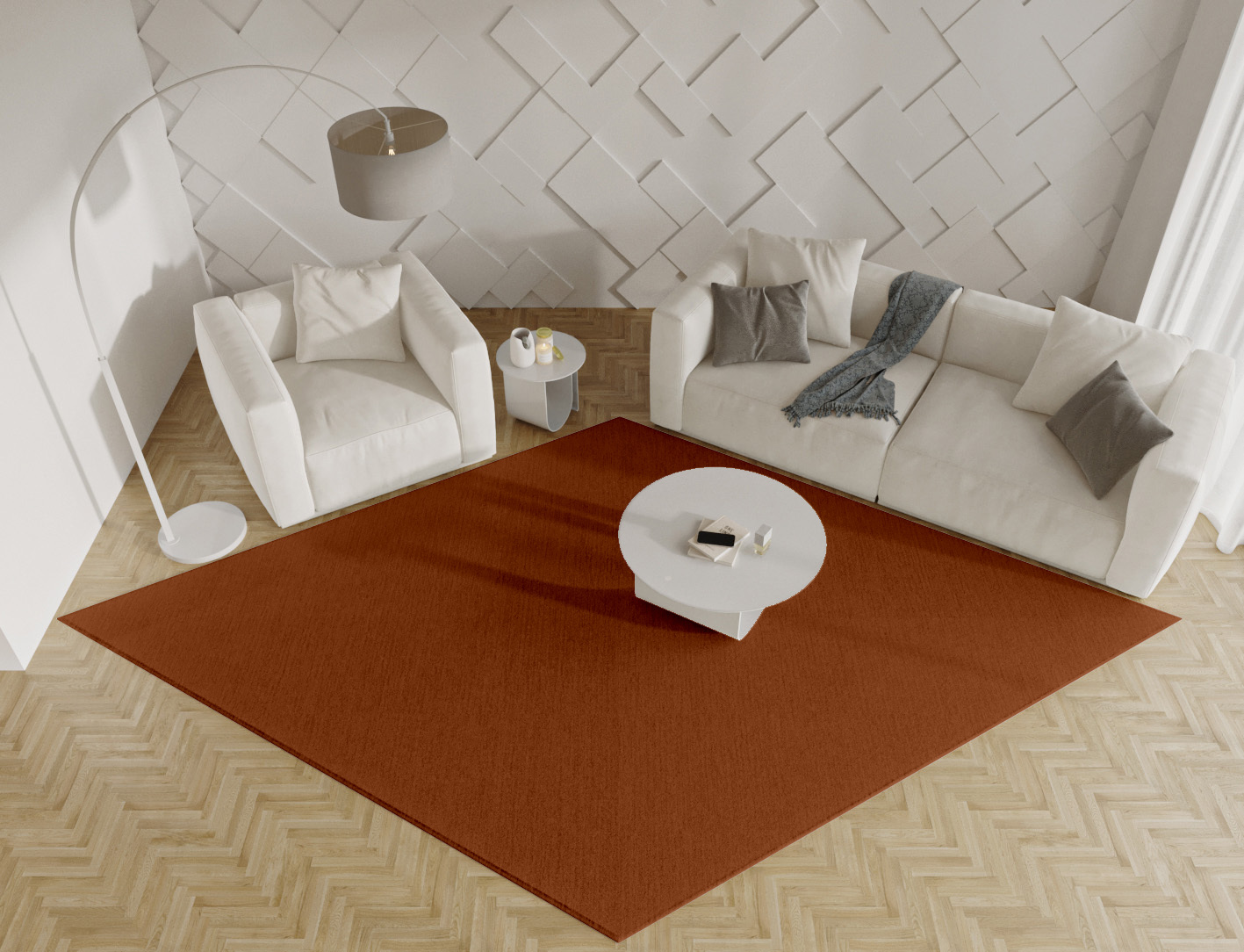 RA-DO04 Solid Colors Diamond Hand Tufted Pure Wool Custom Rug by Rug Artisan