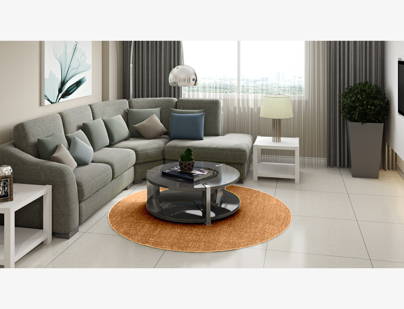 RA-DO09 Solid Colors Round Flatweave New Zealand Wool Custom Rug by Rug Artisan