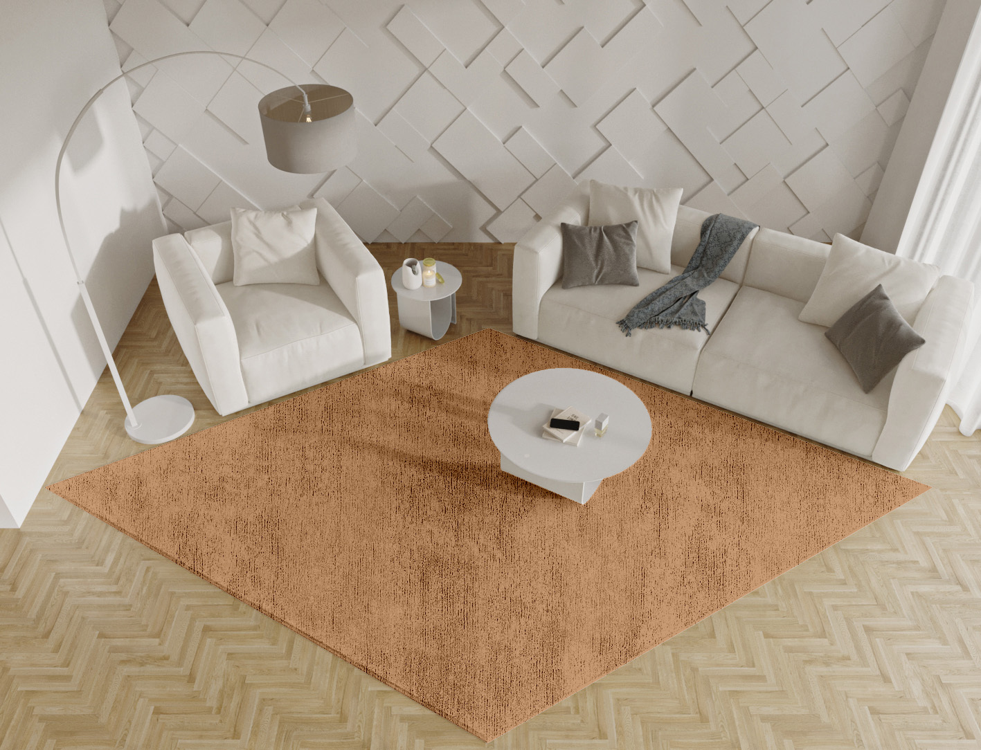 RA-DO09 Solid Colors Diamond Hand Tufted Bamboo Silk Custom Rug by Rug Artisan