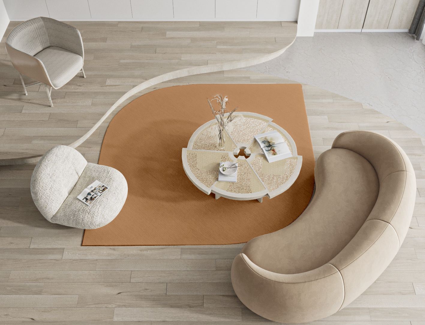 RA-DO09 Solid Colors Ogee Hand Tufted Pure Wool Custom Rug by Rug Artisan
