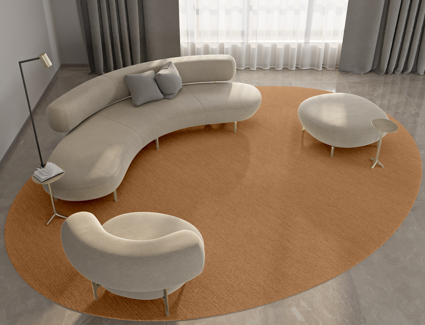 RA-DO09 Solid Colors Oval Hand Tufted Pure Wool Custom Rug by Rug Artisan