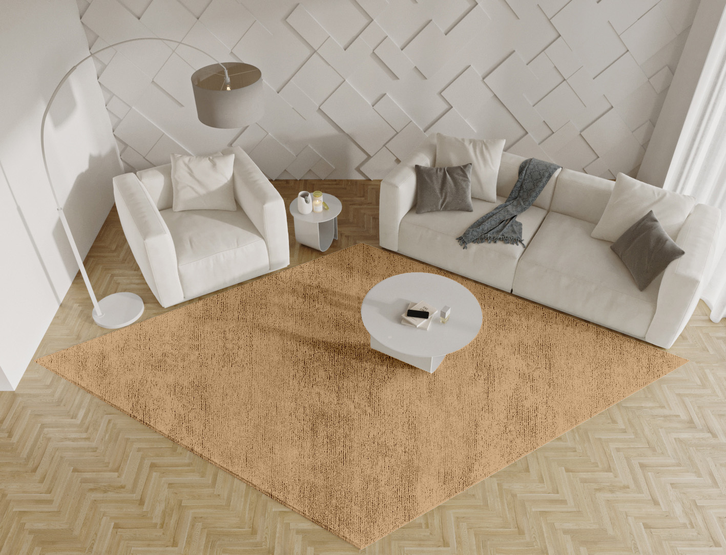 RA-DO11 Solid Colors Diamond Hand Tufted Bamboo Silk Custom Rug by Rug Artisan
