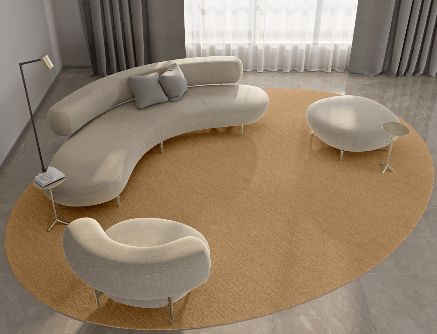 RA-DO11 Solid Colors Oval Hand Tufted Pure Wool Custom Rug by Rug Artisan