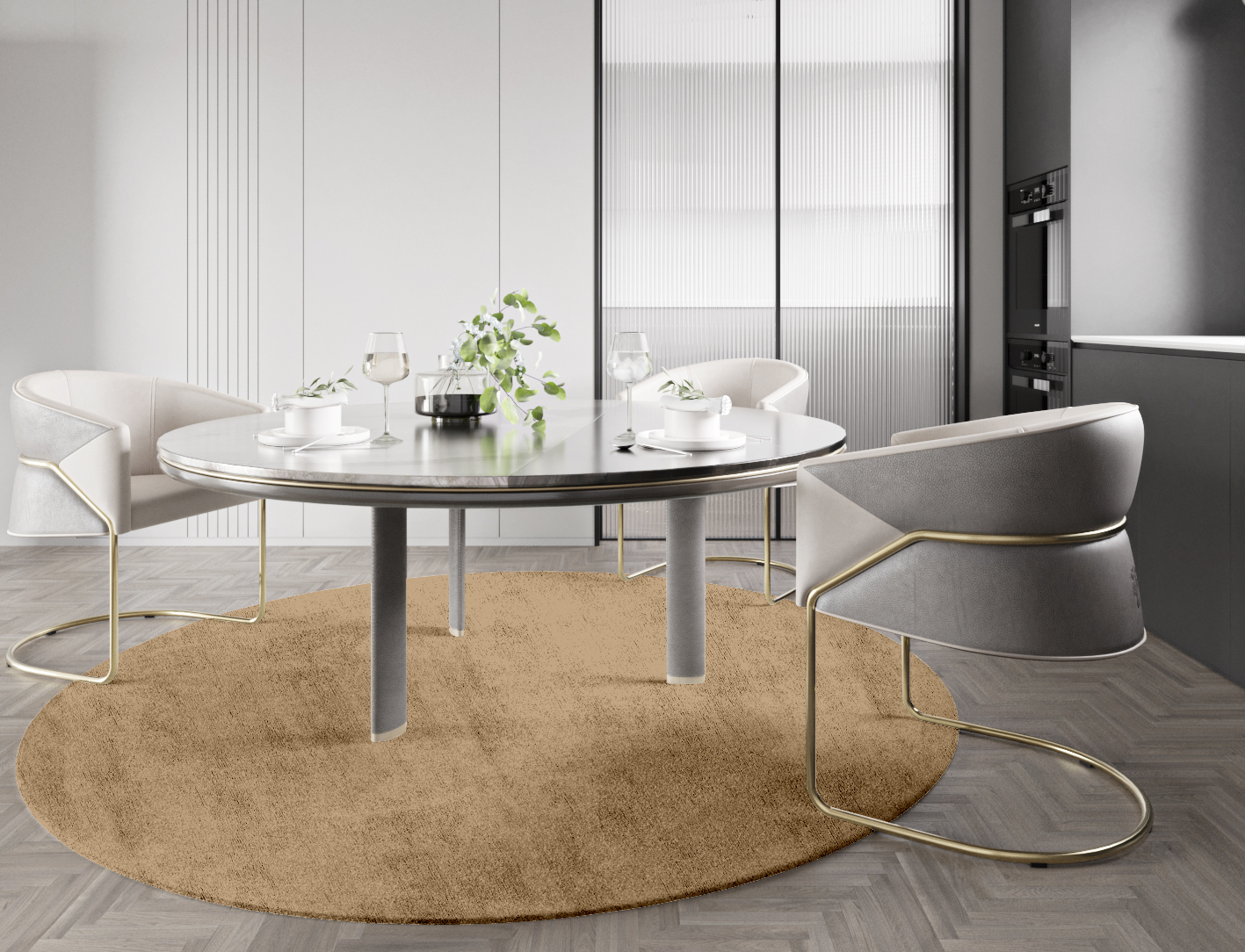 RA-DS11 Solid Colors Round Hand Tufted Bamboo Silk Custom Rug by Rug Artisan
