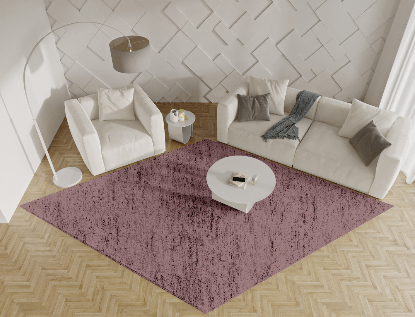 RA-EA08 Solid Colors Diamond Hand Knotted Bamboo Silk Custom Rug by Rug Artisan