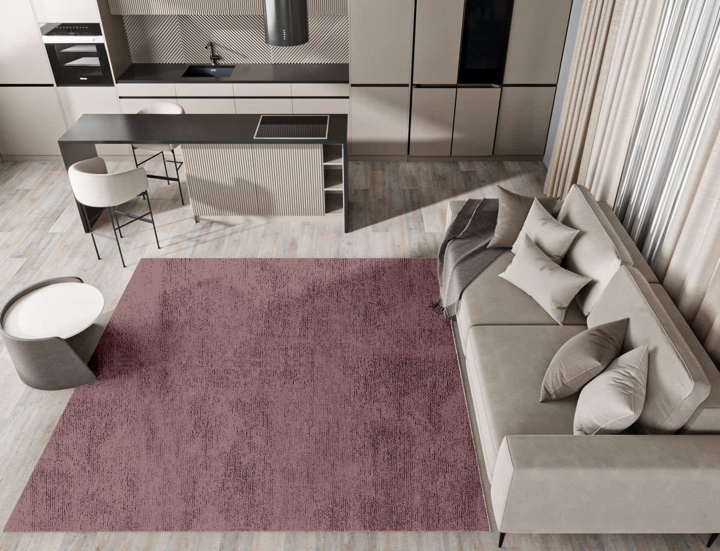 RA-EA08 Solid Colors Square Hand Knotted Bamboo Silk Custom Rug by Rug Artisan