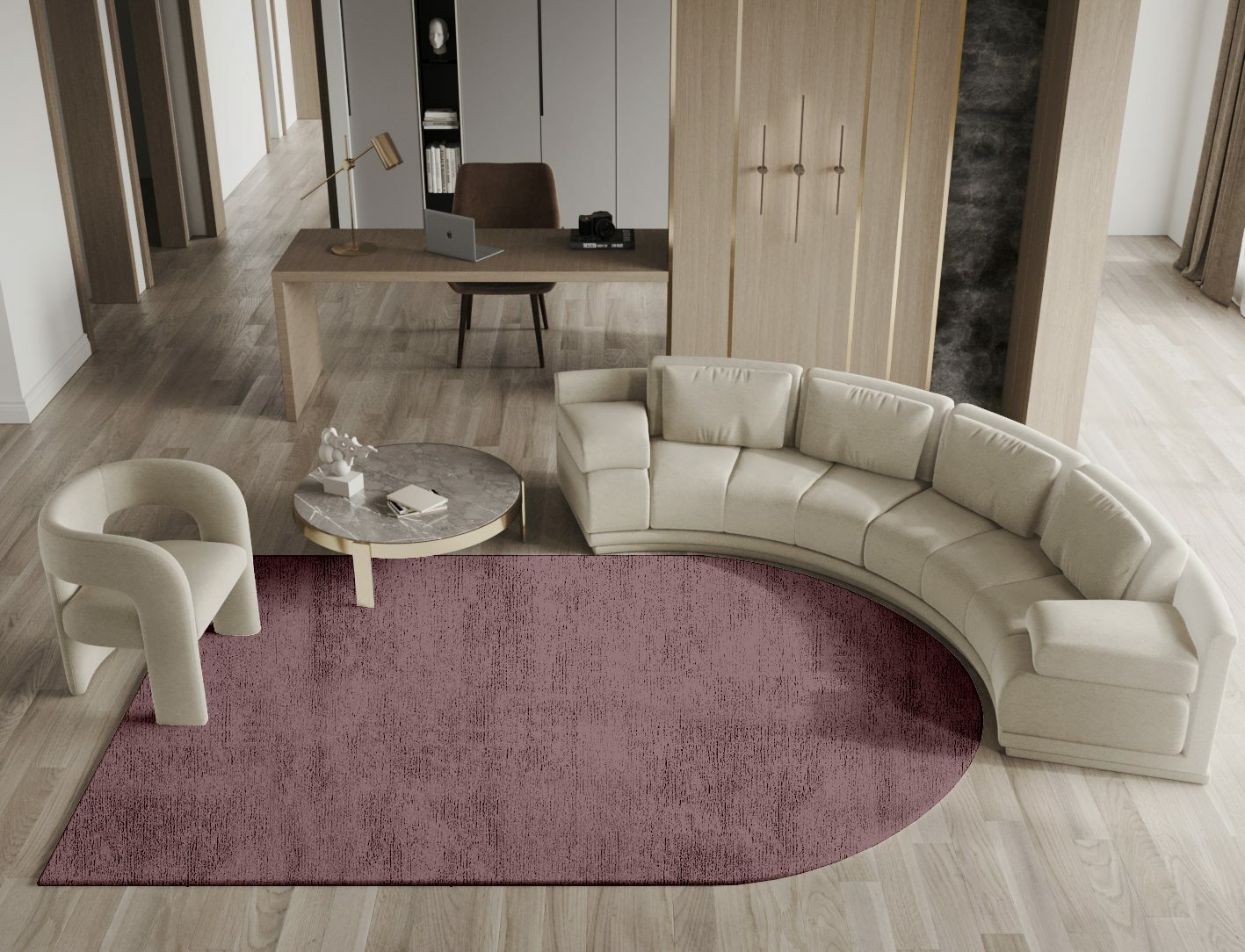 RA-EA08 Solid Colors Arch Hand Tufted Bamboo Silk Custom Rug by Rug Artisan