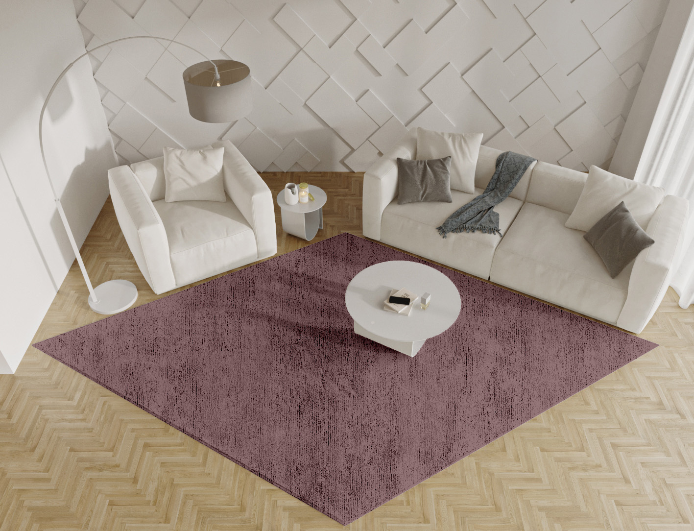 RA-EA08 Solid Colors Diamond Hand Tufted Bamboo Silk Custom Rug by Rug Artisan