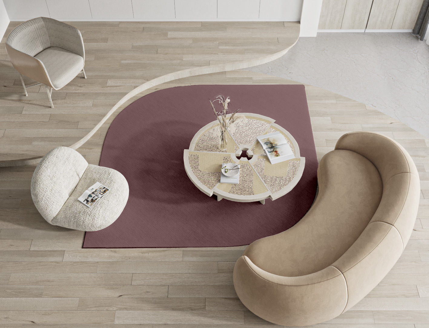 RA-EA08 Solid Colors Ogee Hand Tufted Pure Wool Custom Rug by Rug Artisan