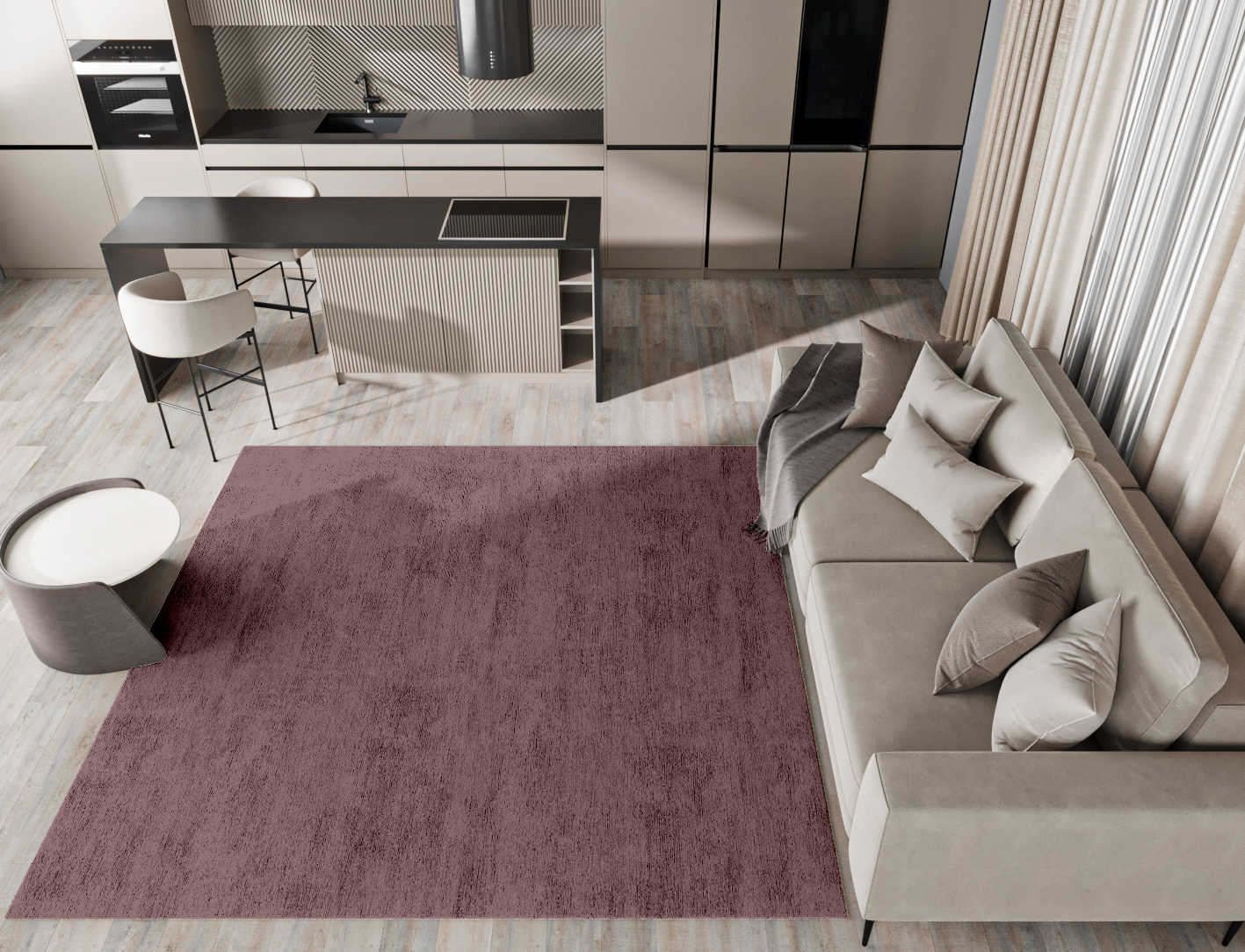 RA-EA08 Solid Colors Square Hand Tufted Bamboo Silk Custom Rug by Rug Artisan
